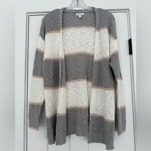 Nine West Open-Front Striped Cardigan Sweater – Size M